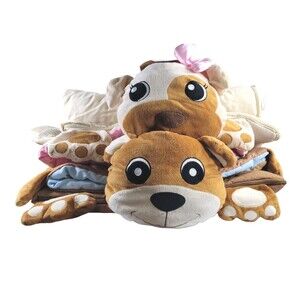Pair of Funhouse Kids Sleeping bags Bear and Puppy with Bow Summer Fun
